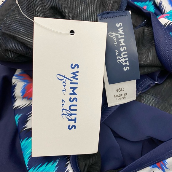 Swimsuits For All Bra Size Zip Front Tankini 46C - Picture 9 of 12